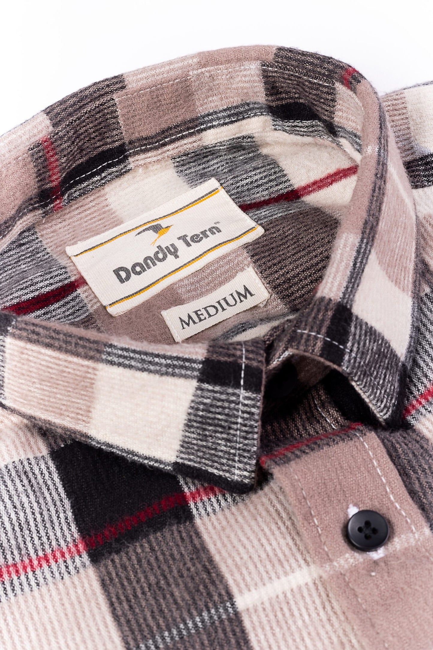Flannel Woven Men's Shirt Cotton Blue Sapphire And Gilded Beige