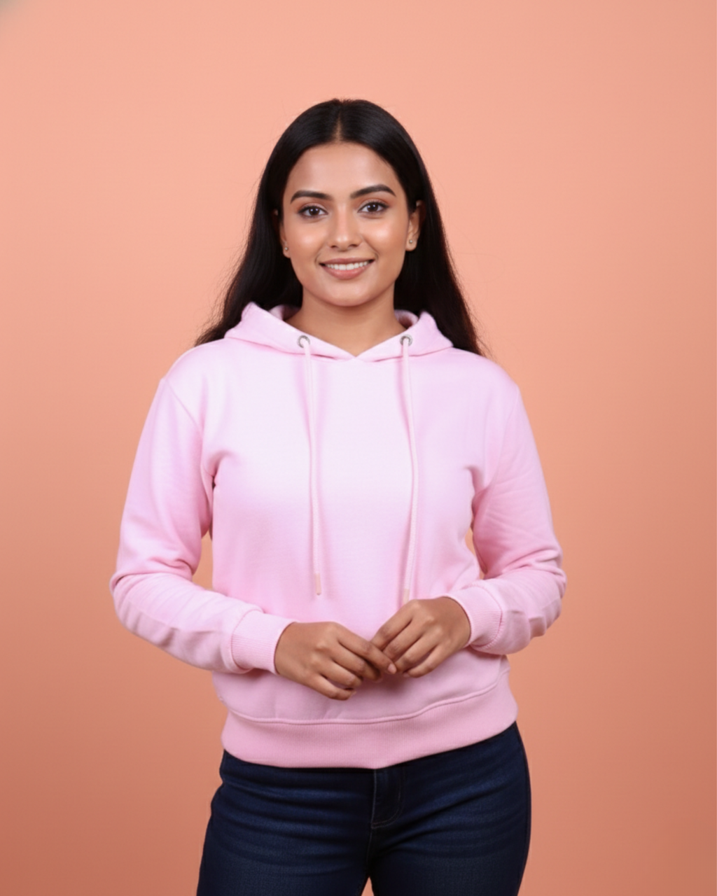 Snowsoft - Women's Crop Hoodie- Soft Pink