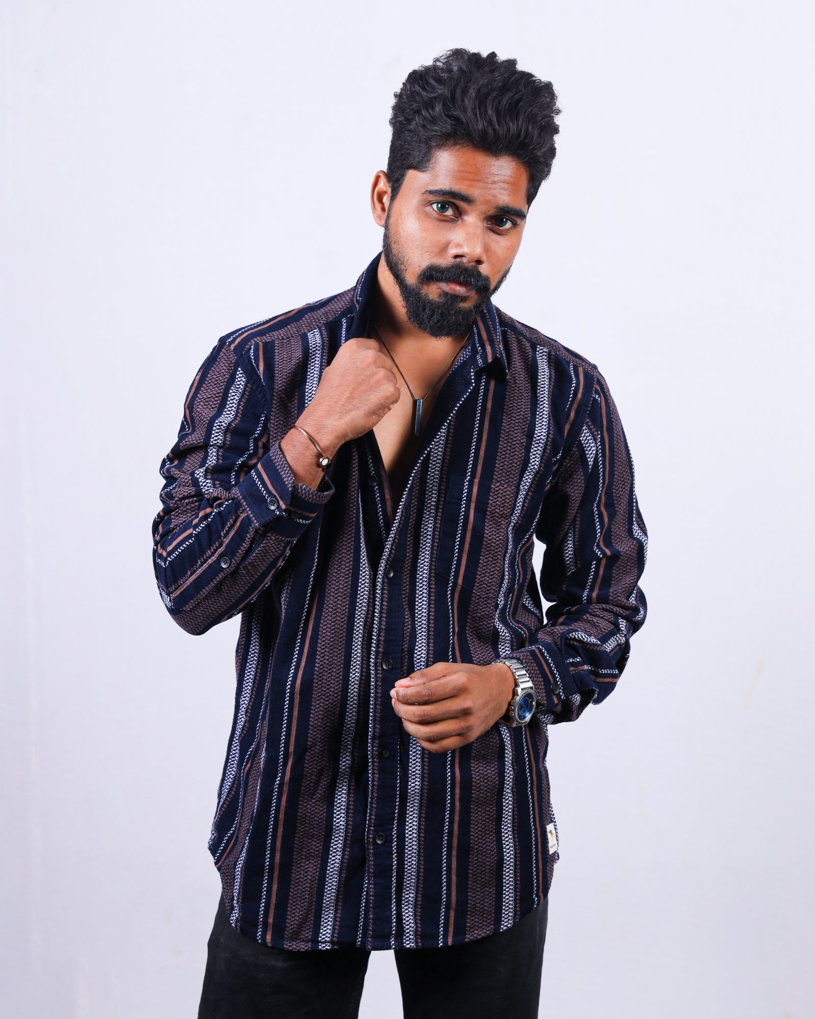 Cadmium Orange Corduroy Men's Shirt