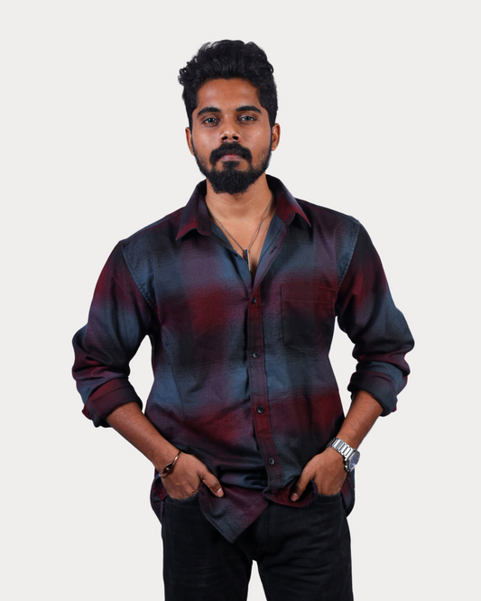 Flannel Woven Men's Enlarged Shirts Cotton Winery