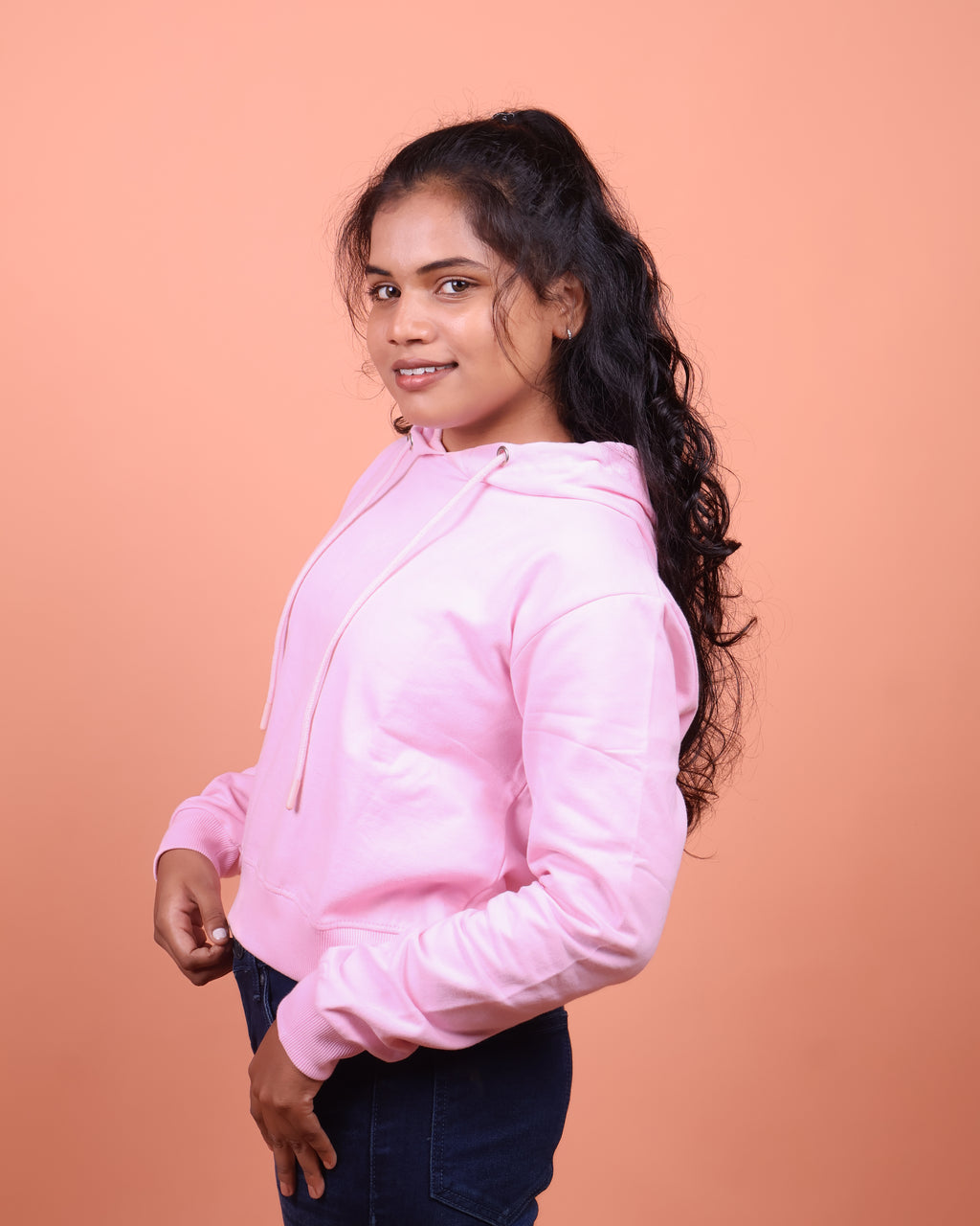 Snowsoft - Women's Crop Hoodie- Soft Pink