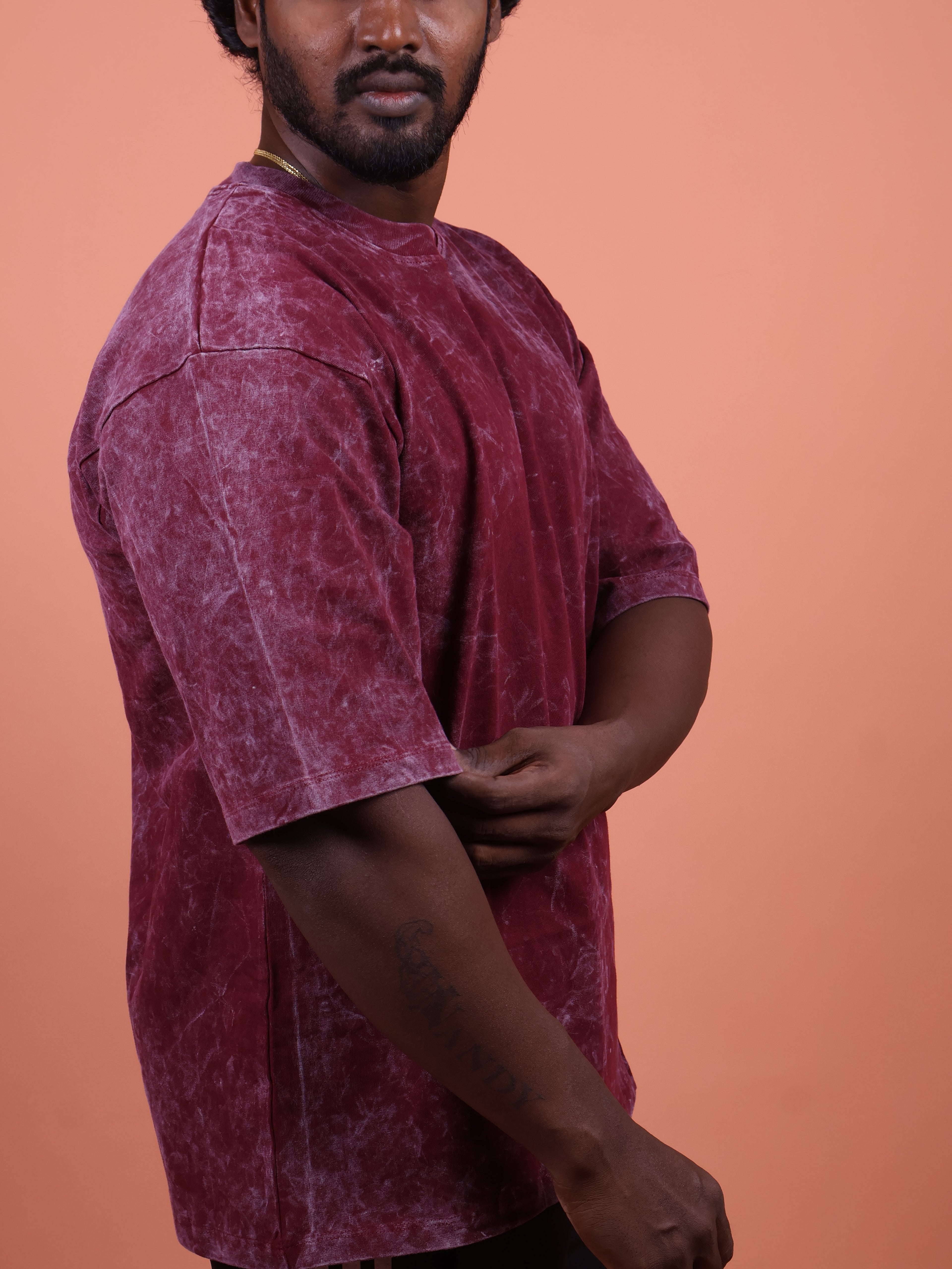 Optiq - Men's Oversized Maroon Tee