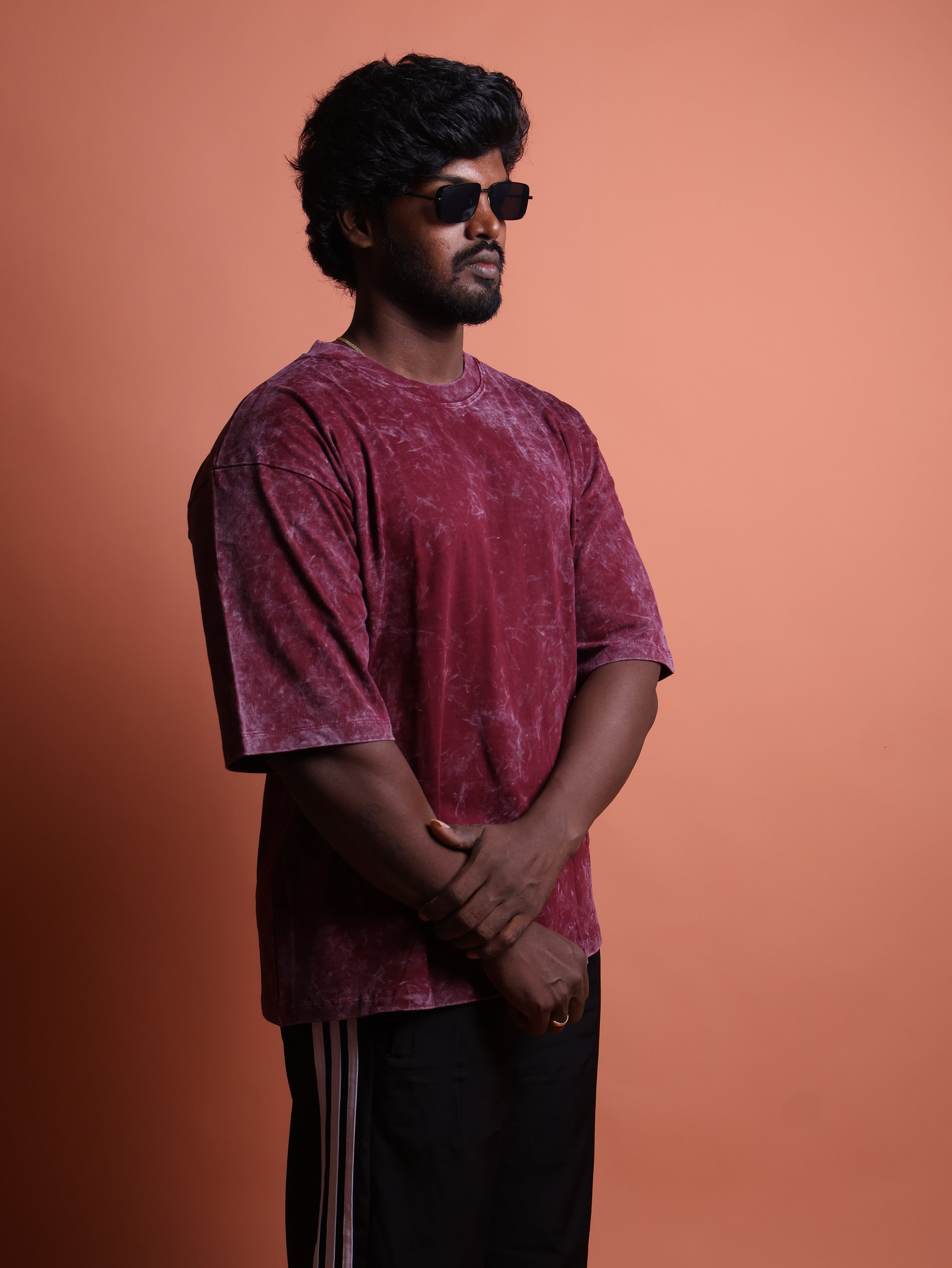 Optiq - Men's Oversized Maroon Tee