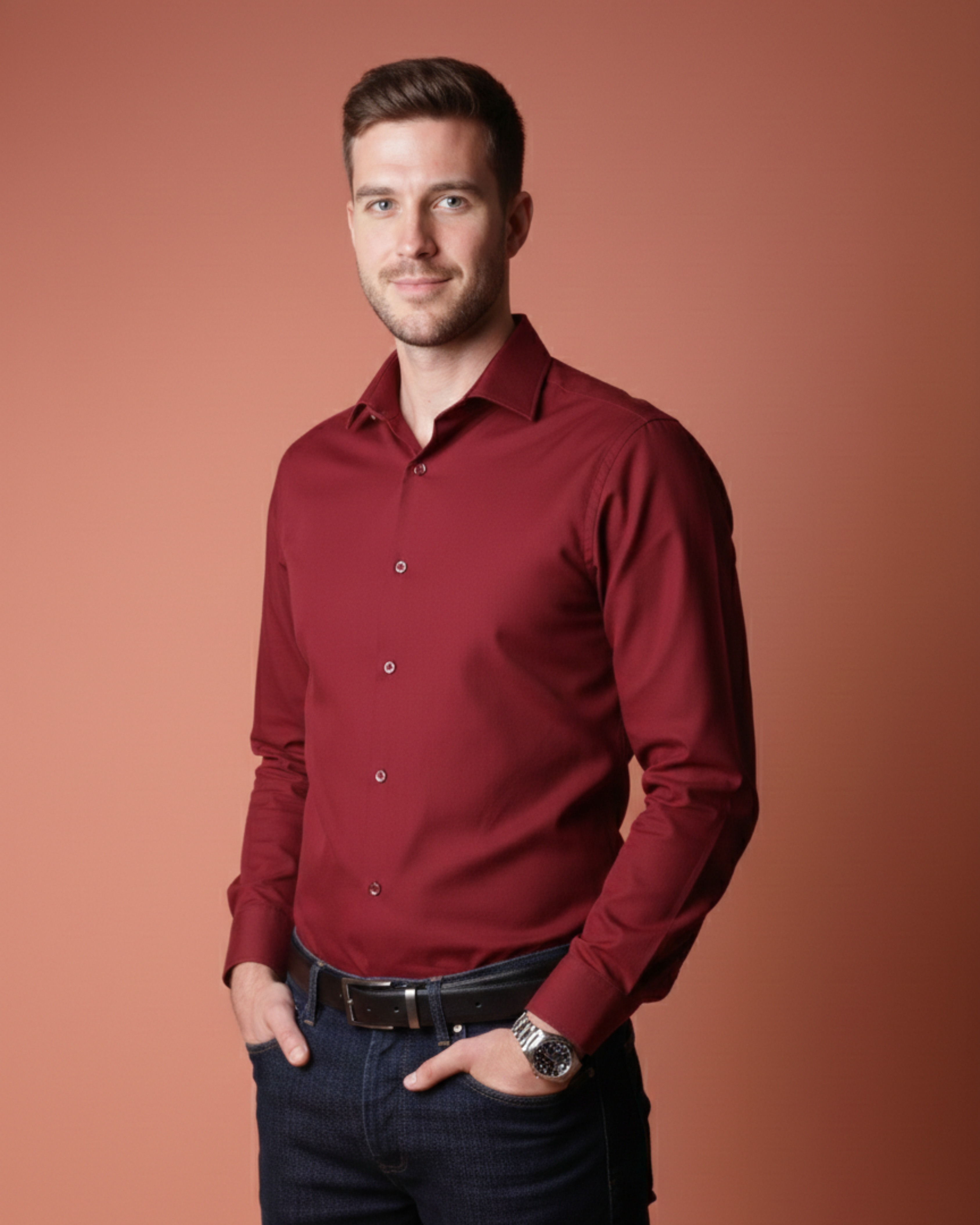 Winery Oxford Men's Plain Shirt