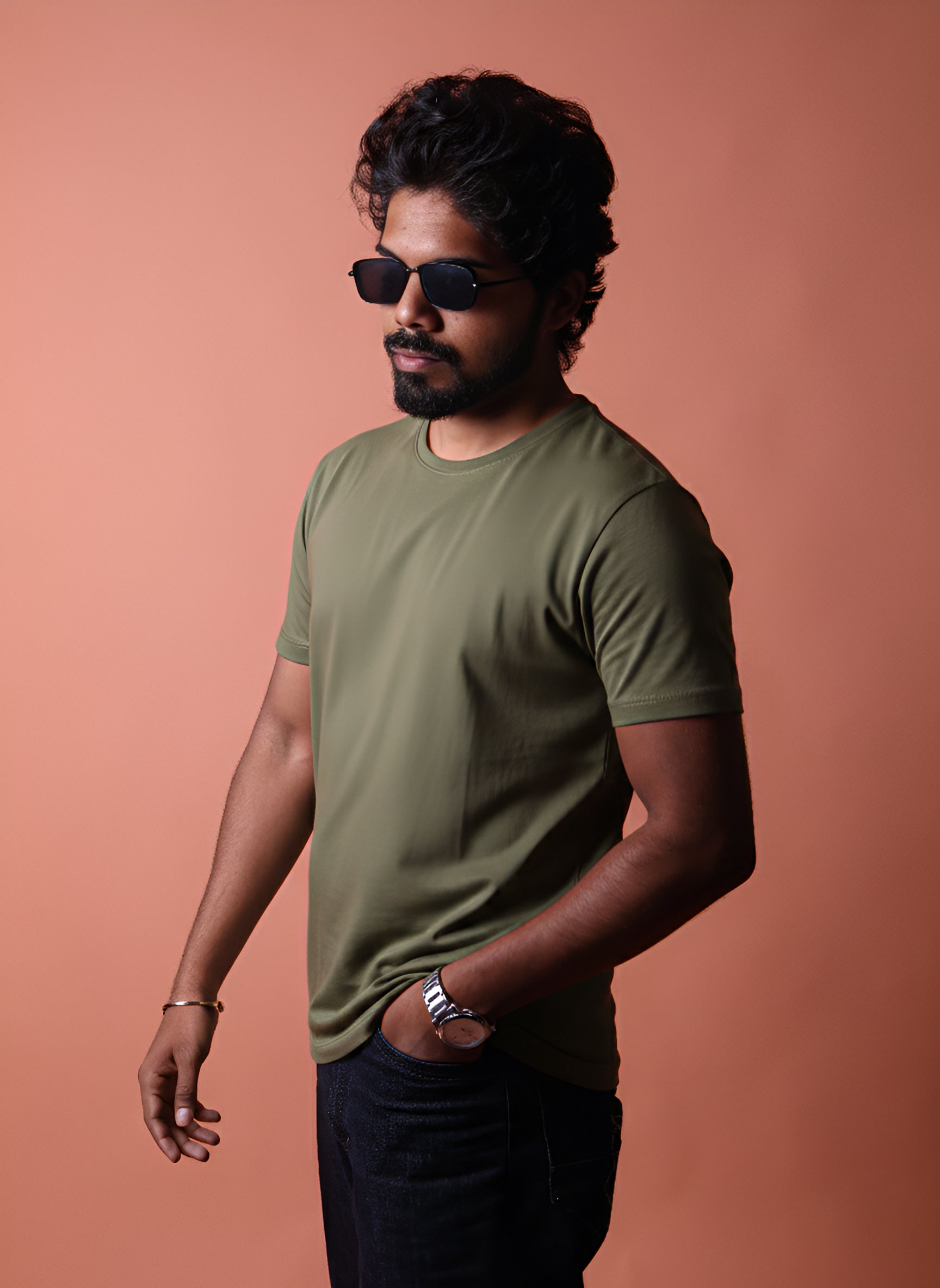 Platinum Unisex Olive Green T-shirt